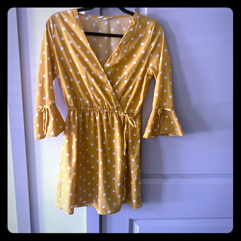 Yellow polka dot dress